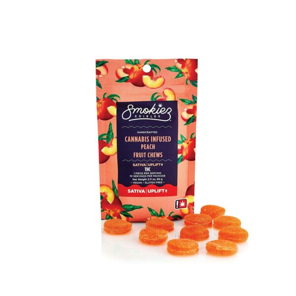 PEACH SATIVA SMOKIEZ GUMMIES 100MG (10 PACK – 10MG EACH PIECE)