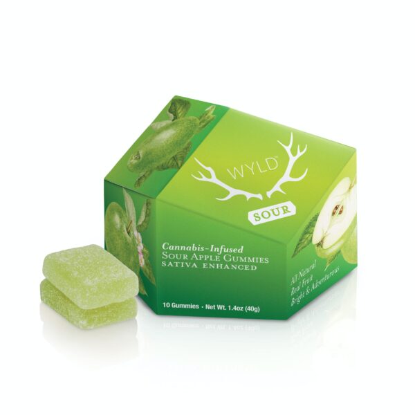 SATIVA SOUR APPLE WYLD GUMMIES 100MG
